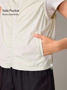 OutZeal Women Sports Jacket Workout Casual Water-Resistant Lightweight Vest - White - View 4