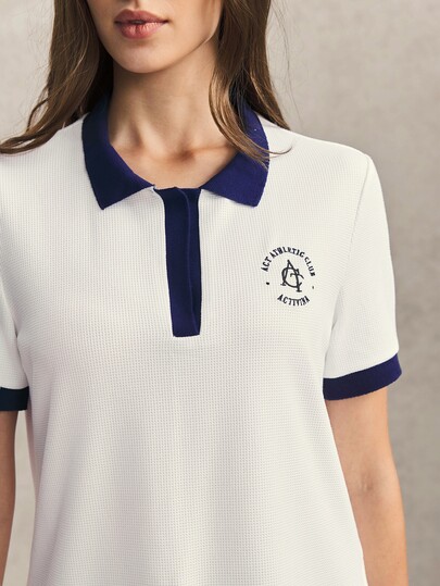 Activina Women's Colorblock Casual Versatile Daily Travel Sports Polo Shirt