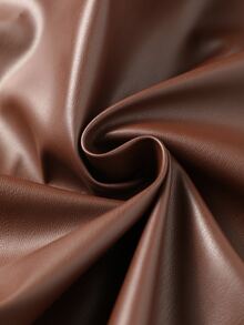 GlowEve CURVE Plus Size Women's Solid Color PU Leather Fashion Versatile Long Sleeve Jacket - Brown - View 5