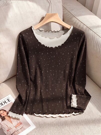 Rusticease Maglietta da donna dolce con stampa floreale ditsy 2 in 1