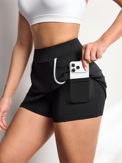 Dewbera Dewbera Women's Sports Skirt High Waist Tennis Skirt / Golf Skort, With Pockets And Built-In Anti-Exposure Shorts, Wide Waistband Design, Suitable For Running, Pickleball And Other Sports