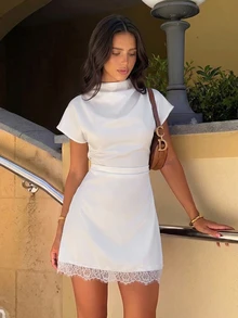 Firerie Women Mini Dresses - White - View 3