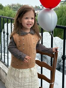 DAZY Infant/Toddler (Girl) Colorblock Korean Style Casual Layered Sweater, Autumn/Winter - Camel - View 6