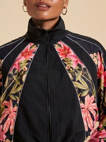 Travachic Women's Floral Print Casual Versatile Long Sleeve Jacket - Multicolor - View 4
