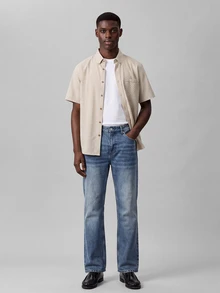 Colvenic Men's Vintage Nostalgic Washed Blue Casual Versatile Straight Leg Long Pants - Light Wash - View 3
