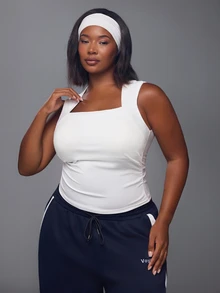 Voyena Women's Plus Size Solid Color Minimalist Sports T-Shirt For Yoga - White - View 7