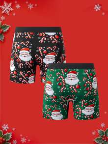 Notgurli Men's Printed Long Boxer Briefs 2-Pack - Multicolor - View 2