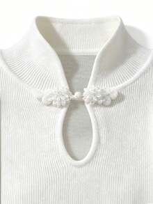 Trelyra Women's Solid Color Casual Versatile Daily Wear Long Sleeve Sweater - White - View 7
