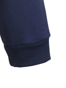 SHEIN 女童海軍藍 2 合 1 條紋 Polo 領半開鈕扣長袖運動衫 + 直筒寬腿褲 2 件式休閒套裝，學院風配色 - 彩色 - 查看 5