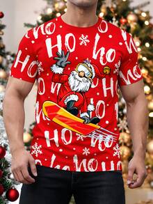 Manfinity Homme Men's Letter Cartoon Graphic Casual Everyday Short Sleeve T-Shirt - White - View 1