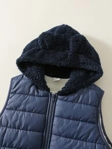 SHEIN 3件組兒童小男孩秋冬休閒條紋衛衣套裝，加厚背心外套長褲套裝，男孩套裝，秋冬套裝，外套套裝，滑雪套裝 - 彩色 - 查看 3
