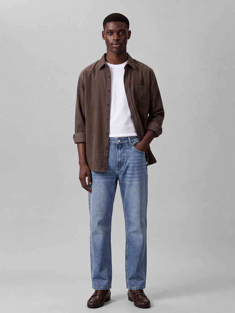 Colvenic Celana Jeans Denim Biru Kasual Streetwear Pria - Light Wash - View 3