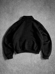 BATMAN X SHEIN Manfinity EMRG Men's Cartoon Embroidered Long Sleeve Casual Polo Neck Pullover Sweatshirt - Multicolor - View 2