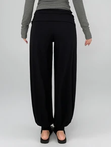 DAZY Women's Solid Color Casual Versatile Daily Travel Sports Long Pants - Black - View 8