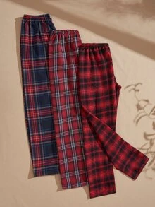Lullawish 男士休閒格紋睡褲 3 件組 - 彩色 - 查看 6
