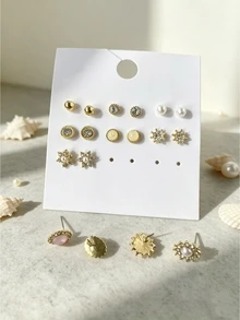 Livesso Set Anting Wanita, Hadiah untuk Pacar - Emas - View 3