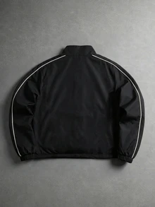 PAVTROS Men's Colorblock Casual Versatile Daily Travel Long Sleeve Jacket - Black - View 2