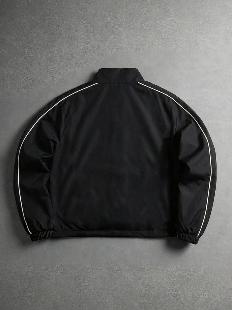 PAVTROS Chaqueta de manga larga casual versátil de bloques de color para uso diario y viajes para hombres - Negro - Añade 2