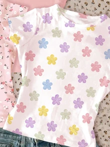 3PCS Tween Girls T-Shirts - Multicolor - View 6
