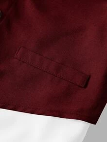 SHEIN 小男孩三件套西裝：卡其色背心、鬆緊腰長褲、領結與長袖襯衫，紳士風，適合春夏/秋冬 - 酒紅色 - 查看 9