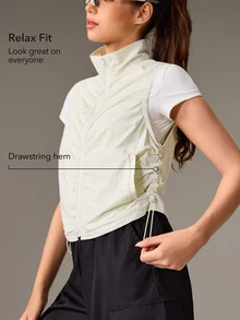 OutZeal Women Sports Jacket Workout Casual Water-Resistant Lightweight Vest - White - View 3