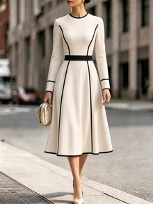 Balvessa Fall Clothes FOR WomenWomen Midi Dresses - Multicolor - View 1