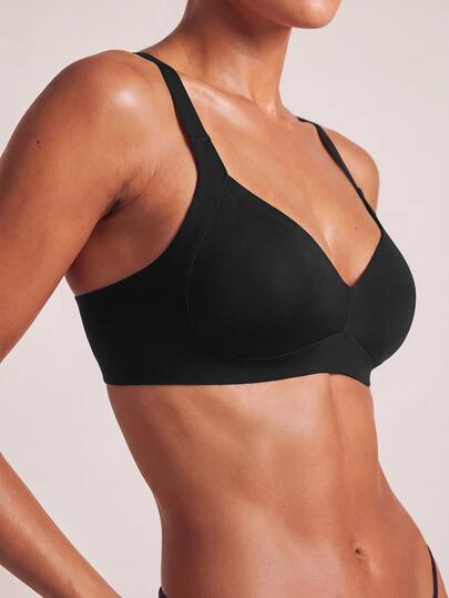 Barelissa Women's Seamless Push-Up Wireless Bra, Comfortable Side-Boob Coverage, Minimalist Everyday Bra, 1pc
