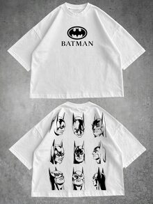 BATMAN X SHEIN Manfinity EMRG 男士街頭風休閒寬鬆版型T恤 - 彩色 - 查看 1