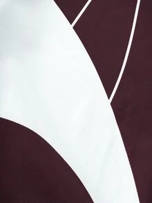 Manfinity Hypemode Men's Colorblock Long Sleeve Half-Zip Loose Casual Streetwear Jacket Vacation Sports White And Burgundy Fall - Multicolor - View 7