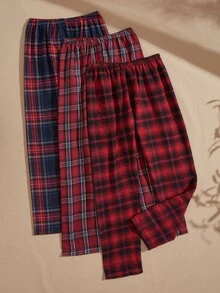 Lullawish 男士休閒格紋睡褲 3 件組 - 彩色 - 查看 3