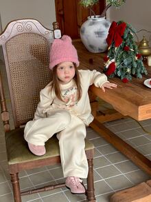 DAZY Set Sweatshirt Bayi Perempuan (Kerah Bulat Lengan Panjang Motif Kartun dengan Hiasan Ruffle untuk Musim Semi/Musim Gugur) - Khaki - View 6