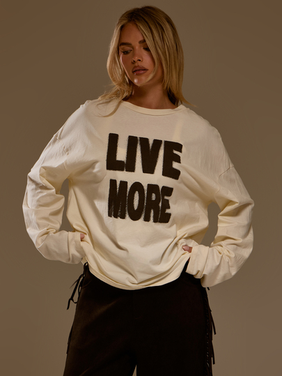 MUSERA Graphic Slogan Oversized Crewneck Long Sleeve Tshirt Autumn Winter Fall City Coolgirl Cute Back To School Park Avenue