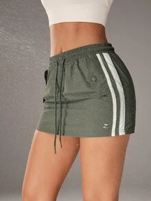 OutZeal Women Outdoor Skirt Workout Gym Water-Resistant Lightweight Drawstring Waist Summer Outdoor Bottom - Army Green - View 7