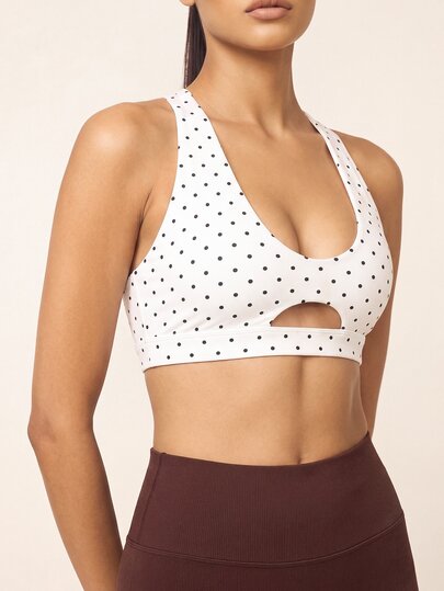 SHEIN BAE Women's Polka Dot Hollow Out Casual Daily Wear Sports Top