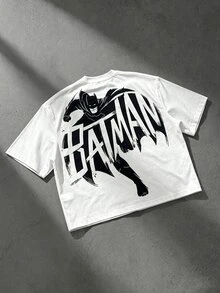 BATMAN X SHEIN Manfinity EMRG 男士街頭風休閒寬鬆版型T恤 - 彩色 - 查看 1