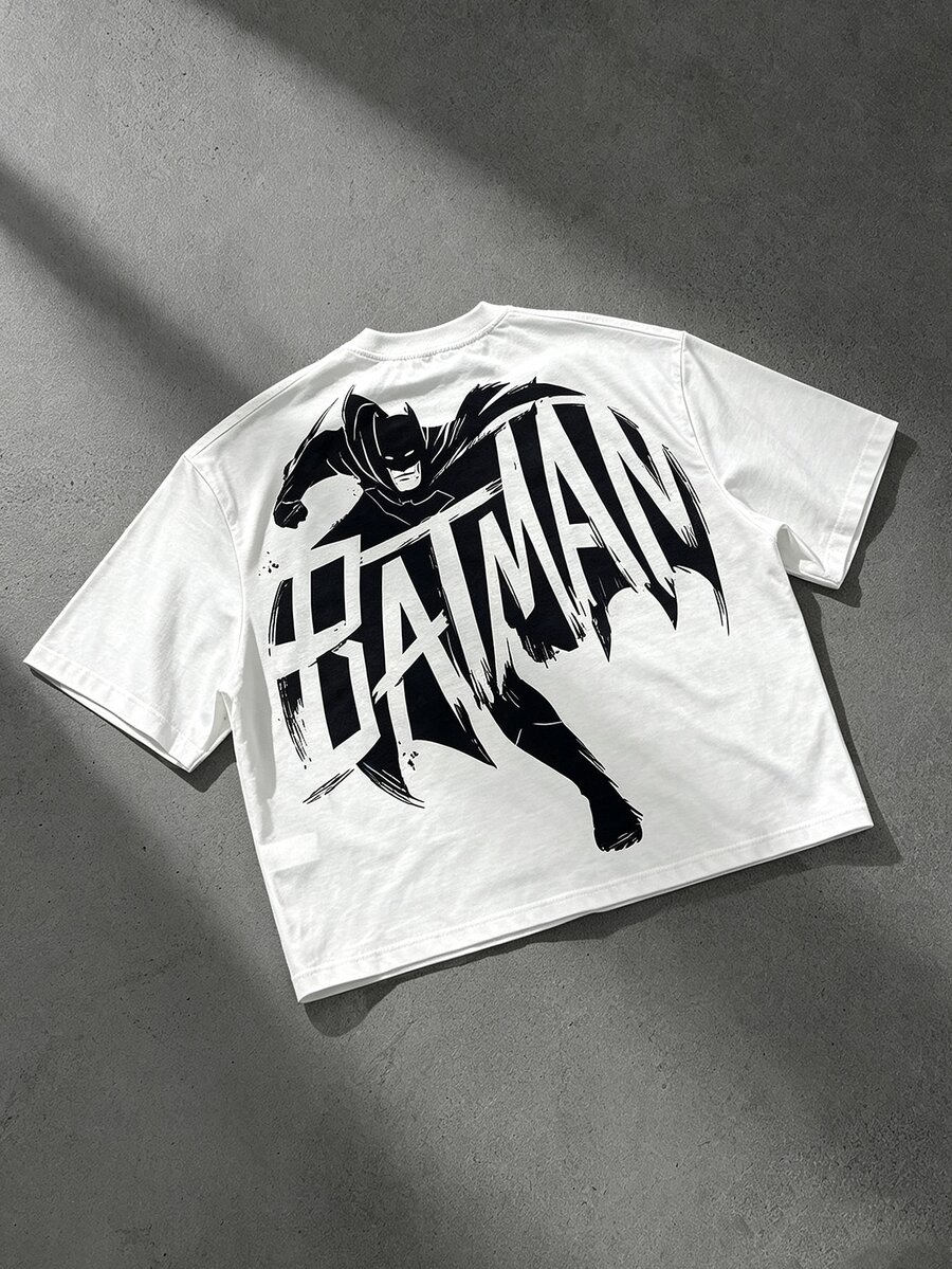 BATMAN X SHEIN Manfinity EMRG 男士街頭風休閒寬鬆版型T恤 - 彩色 - 查看 1