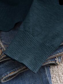 CosyJoli 大尺碼女款素色愛心刺繡基礎開襟衫 秋季商務休閒 情人節約會 辦公室 可愛優雅 校園大學 米色 - 藍色 - 查看 5