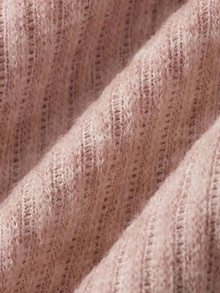 DAZY Autumn/Winter Simple Knit Women's Pajama Set For Home - Pink - View 8