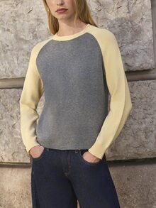 Nöista Light Knit With Contrast Ranglan - Grey - View 2