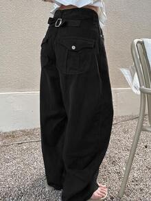 DAZY Women's Casual Versatile Everyday Denim Jeans - Black - View 1