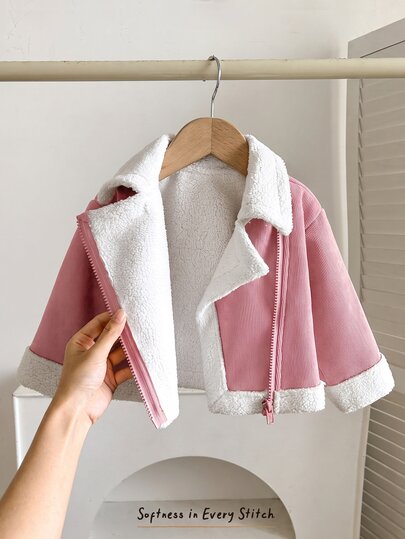 Cozy Pixies Chaqueta de peluche para bebé niña, nueva para otoño/invierno, casual versátil, suave y cómoda, temporada de Halloween y regreso a la escuela