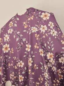 Doze Lane Comfortable V-Neck Printed Pocket Long Sleeve Pajama Set, Casual Home 2 Pieces Set - Purple - View 7