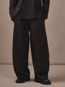 Musero Barrel Leg Tailored Trousers Waistaband With Belt Loops Co Ord Trousers Only Autum Winter Essentials - Black - View 2