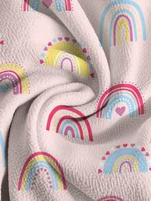 PopScrub Fun Cartoon Pink Rainbow Cute Women's Scrub Uniform Top - Multicolor - View 5