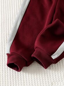 Cozy Pixies Baby Boy Striped Colorblock Long Sleeve Sweatshirt And Jogger Pants Set - Multicolor - View 4