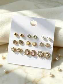 Livesso Set Anting Wanita, Hadiah untuk Pacar - Emas - View 2