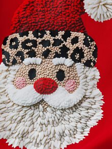 GlowEve CURVE Plus Size Women's Casual Crew Neck Christmas Pattern Embroidered Beadwork Long Sleeve Sweatshirt, Holiday Bow Pattern, Long Sleeve Pullover - Blue - View 8