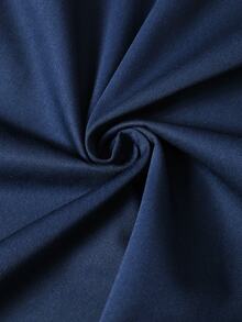 Rometta Plus Size Women Bowknot Decor Long Sleeve Casual Dress - Navy Blue - View 6
