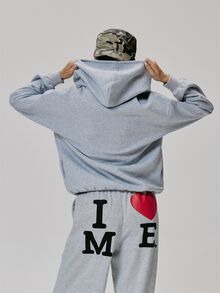 MUSERA Grey Graohic Detail Long Sleeve Hoodie Fall Autumn Winter Coolgirl Style Casual - Light Grey - View 5