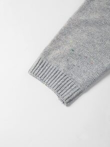 GlowEve CURVE Plus Size Women's Lace Patchwork Casual Versatile Long Sleeve Sweater - Grey - View 6